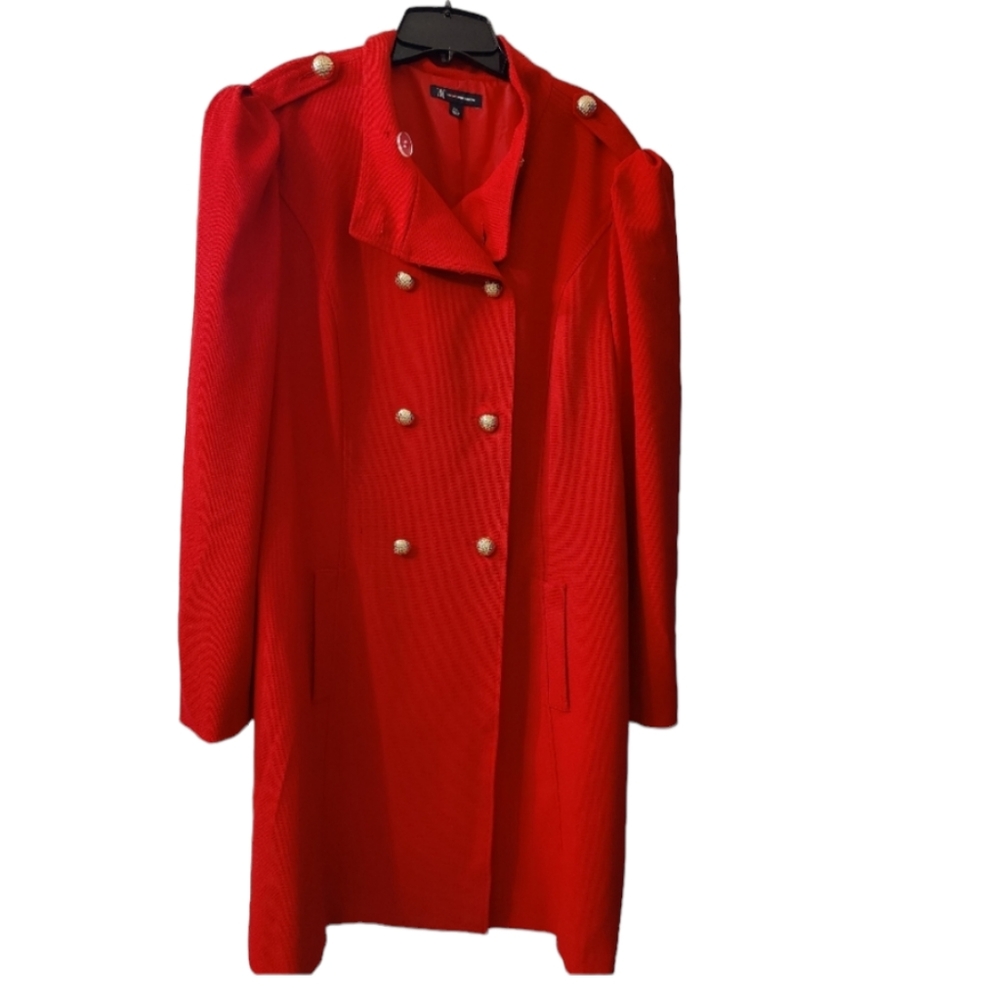 INC Real Red Doubled Breasted Coat XXL